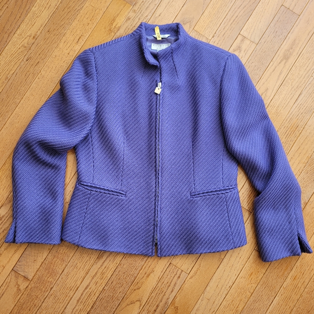 Talbots Collection Wool Jacket Wool Lined Purple Soft Zip Up 10P